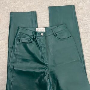 Wilfred The Melina Dark Green Leather Straight Leg Full Length Pants (0)